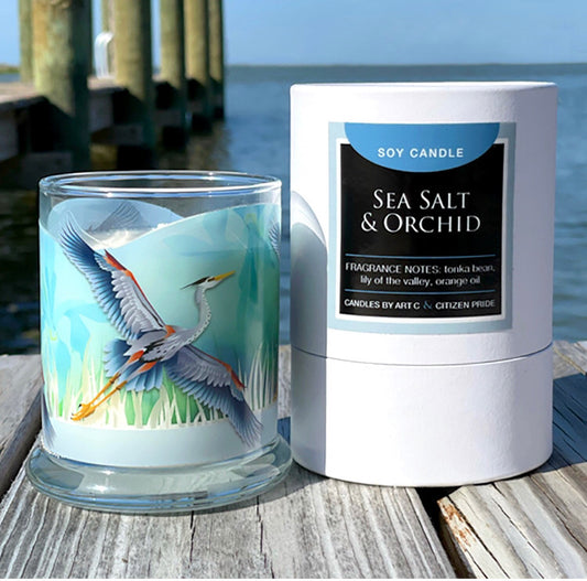 Sea Salt & Orchid Soy Candle, Coastal Collection